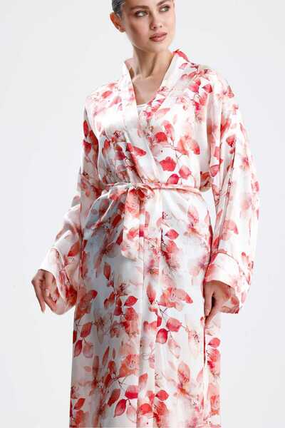 SİLKWORM LİFE 100% Mulberry Silk Long Kimono Robe (140 cm) – Gift Boxed
