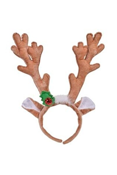 OEM Coroană de Crăciun pentru păr - Coarne de ren cu clopoțel, 33 cm