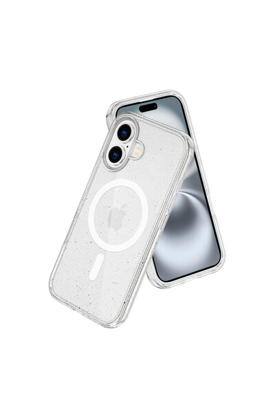 TechTrove iPhone 16 İçin Uyumlu Parıldayan Simli Tasarımlı Sararmaz Magsafe Ö...