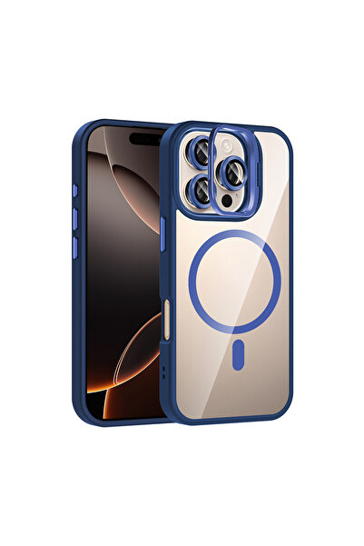 ceppark غطاء جوكو لآيفون 16 برو مع عدسة ريميم وحامل ماجسيف - أزرق داكن