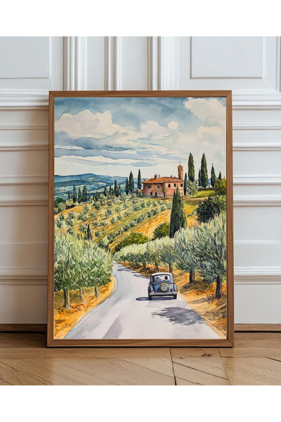 Tuba Decor Tek Parça Ahşap Çerçeveli Oturma Odası Salon Mutfak Tablo