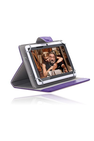 MRG Tablet Case M-90, 7 Inch Model X, Purple, Folder Type, 4 Clips Attachment