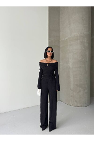 cemo Madonna Collar with Brooch on the Front Burumcuk Suit