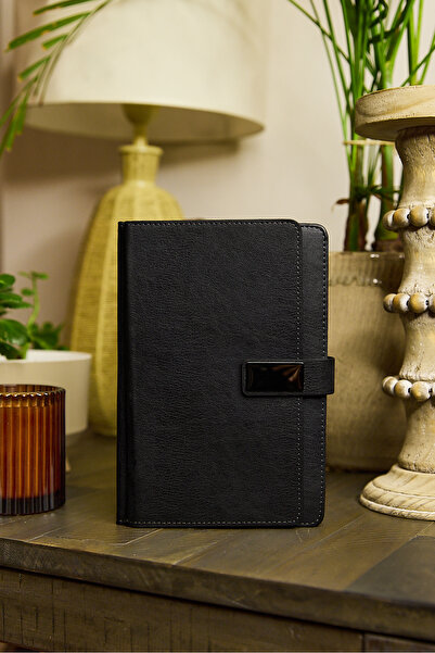 locko Kişiye Özel Siyah Kartvizitlikli Vegan Deri Metal Mıknatıslı Kilitli 22...