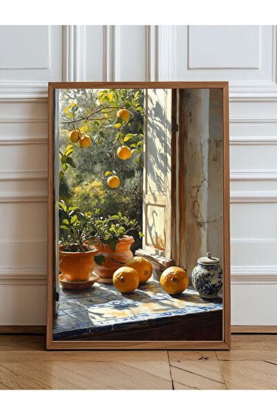 Tuba Decor Tek Parça Ahşap Çerçeveli Oturma Odası Salon Mutfak Tablo