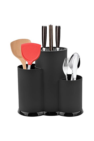 PUFO Simple knife, kitchen utensil and cutlery holder, 23 cm, black