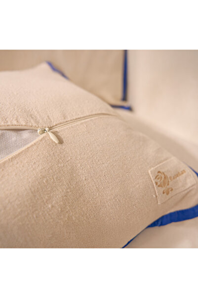 RH Rosehan % Natural Cotton Hambez Runner (50 X 170 cm) and Throw Pillow Cover (50 X 50 cm)