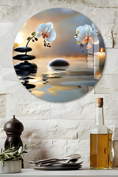 kutuTR 3D Görünümlü Temperli Cam Tablo – Orkide Spa Zen Temalı Duvar Süsü UV ...