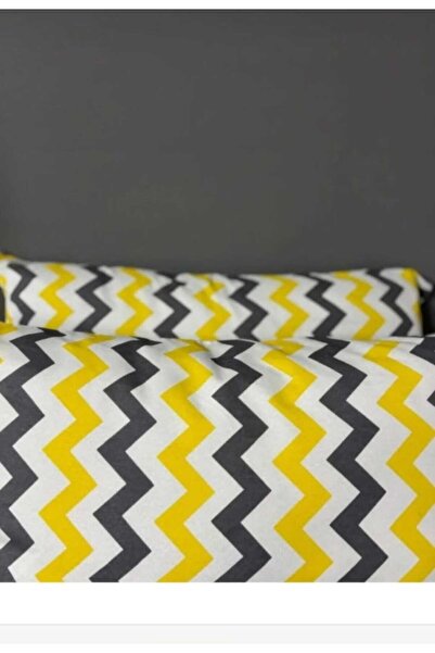 karanihome غطاء وسادة من القطن الأصفر بنمط متعرج مكون من قطعتين {عبوة شفافة} ...