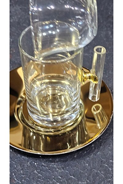 Turkish Store İstanbul Nuket Gold 18-Piece Tea and Coffee Set