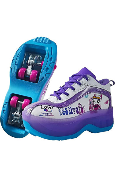 Fitness World Children's roller skates with foldable wheels for dual use (walking and skating)