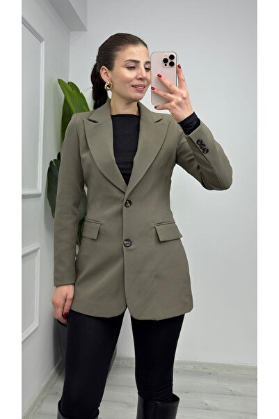 TUNAM BUTİK 9452 سترة أطلس بليزر كاكي