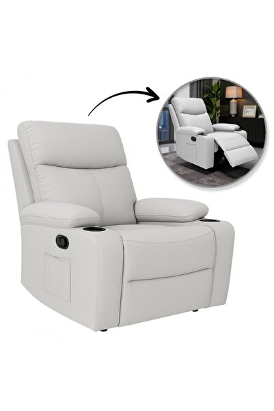 JollyMag Pohodlné křeslo pohovkového typu, světle šedá kůže, JollyMag, SOF01SZ