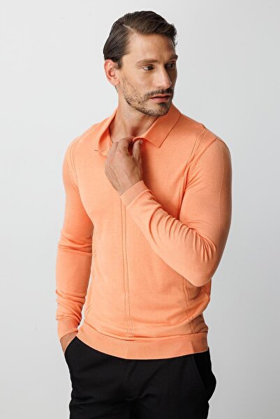 İgs Yavruağzı Стандартний фіт Поло-комір Прямий довгий рукав Трикотаж