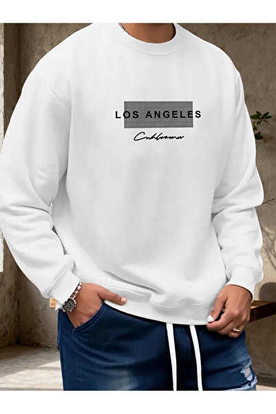 uyguntarz Φούτερ Unisex Los Angeles Design με τύπωμα με λαιμόκοψη
