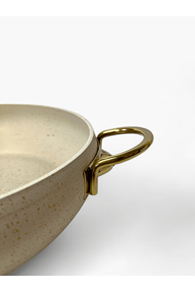 LAVONNI Elegant aluminum saucepan, gold model and granite-look finish 24cm