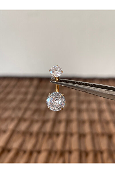 Rupen Kraft Yüksek Kalite G23 Titanium Parlak Zirkon Taşlı Titanyum Göbek Piercingi Taş 10mm