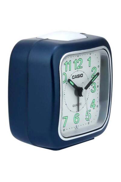 Casio Analog Alarm Table Clock Blue/White/Silver 6.7x6.4x3.4cm
