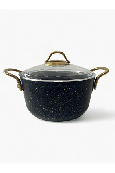 KM KISMET Kismet Elite aluminum pot, black with gold, 20 cm, glass lid