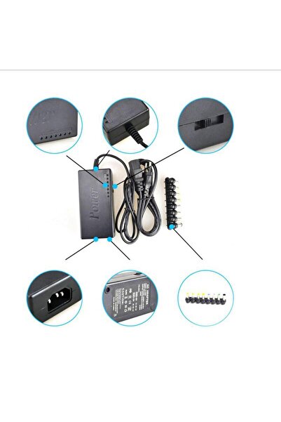 MRG Universal laptop charger, 120W socket, 8 connectors