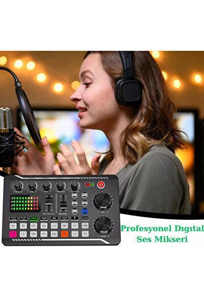 Renvox Canlı Yayın Kayıt Bluetooth USB MP3 XLR Mikrofon Bağlantısı Stüdyo Ses Mikseri