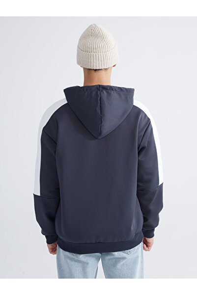 LC Waikiki Anthracite Hooded Long Sleeve Men's Zip-Up Sweatshirt