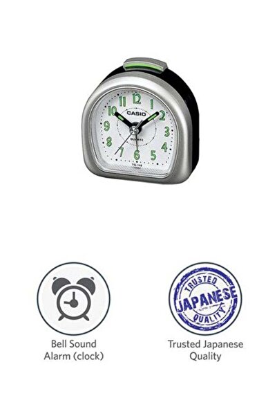 Casio Analog Alarm Clock White/Silver 5x5cm
