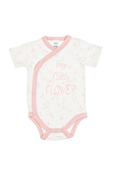 MYONNA IT & E- COMMERCE Βρεφικό φορμάκι My Little Flower, Βαμβάκι, λευκό με ρ...