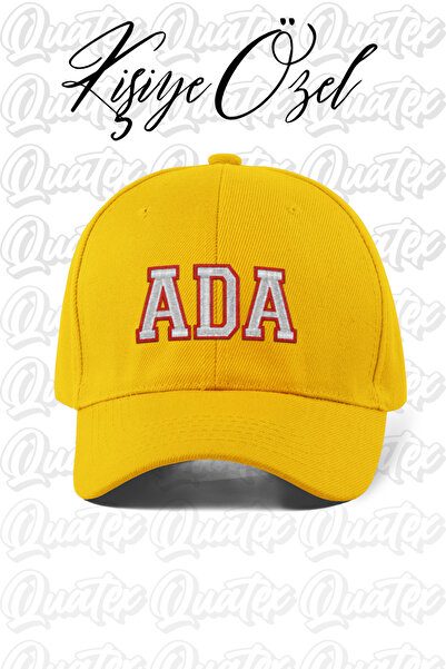 QUATEX [İSTEDİĞİNİZ İSMİ NAKIŞLA YAZIYORUZ] - Kişiye Özel Şapka - Sarı %100 P...