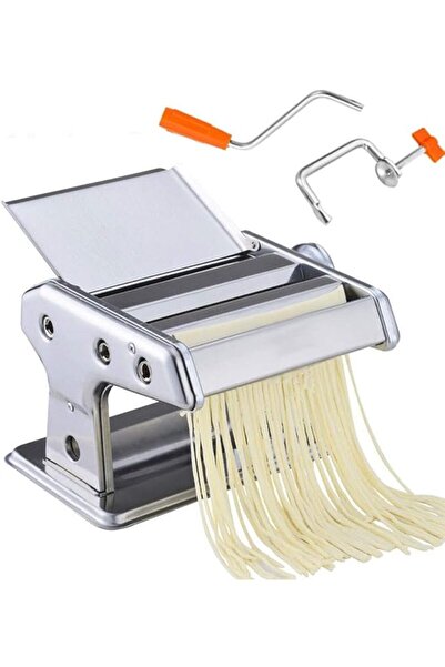 Generic آلة صنع المعكرونة المصنوعة من الفولاذ المقاوم للصدأ PIAOLING بمقبض يدوي - قاطع أسطواني (الحجم: سكينان)
