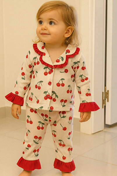 SANTRALBEBE Baby Girl Front Buttoned Set