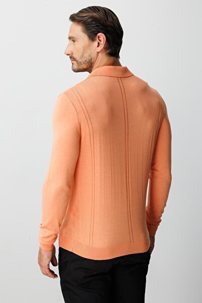 İgs Yavruağzı Стандартний фіт Поло-комір Прямий довгий рукав Трикотаж