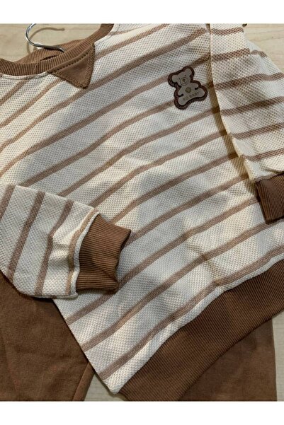 YusGos Striped Monthly Teddy Bear Baby Boy Set