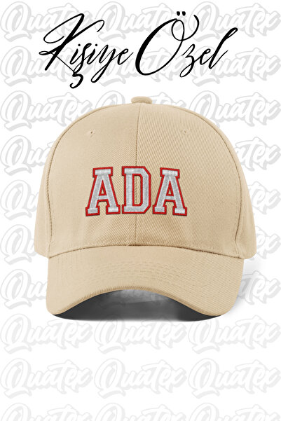 QUATEX [İSTEDİĞİNİZ İSMİ NAKIŞLA YAZIYORUZ] - Kişiye Özel Şapka - Krem %100 P...