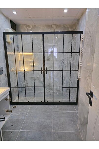 NİSA DUŞ Nisa Duşakabin Porto N-052 Serisi Siyah 2 Sabit 2 Kayar