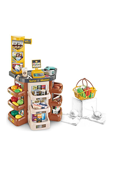 LITTLE ANGEL – مجموعة لعب التسوق في السوبر ماركت للأطفال مع الماسح الضوئي