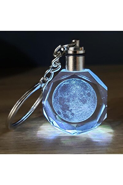 SAZAK AKSESUAR سلسلة مفاتيح كريستالية مضيئة بتقنية LED متغيرة الألوان من تصميم دولوناي