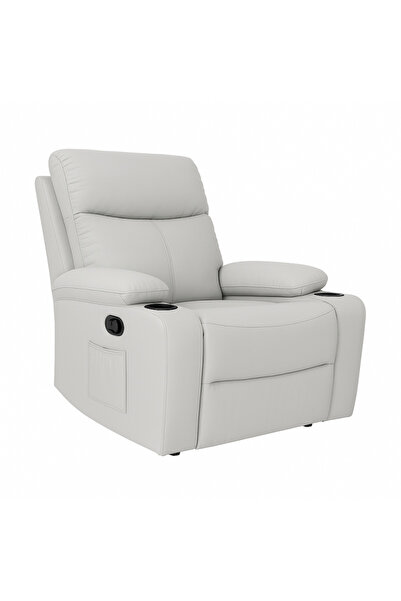 JollyMag Pohodlné křeslo pohovkového typu, světle šedá kůže, JollyMag, SOF01SZ