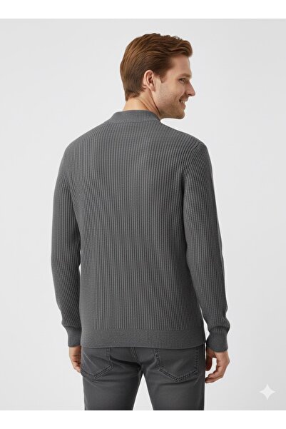 ModaPlaza Men's Plus Size Half Fisherman Sweater 881