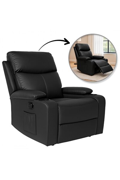 JollyMag Άνετη πολυθρόνα τύπου καναπέ, μαύρη -δέρμα, JollyMag, SOF01CZ