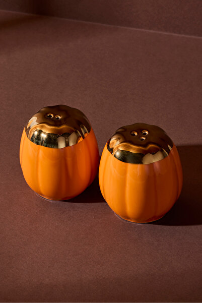 Perotti طقم ملح وفلفل من البورسلين على شكل قرع البحر مكون من قطعتين