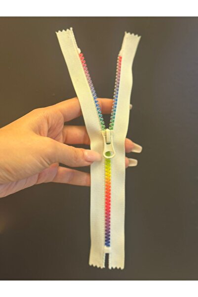 Gönülden Tasarım 24x3 cm Fermoar alb cu filet colorat