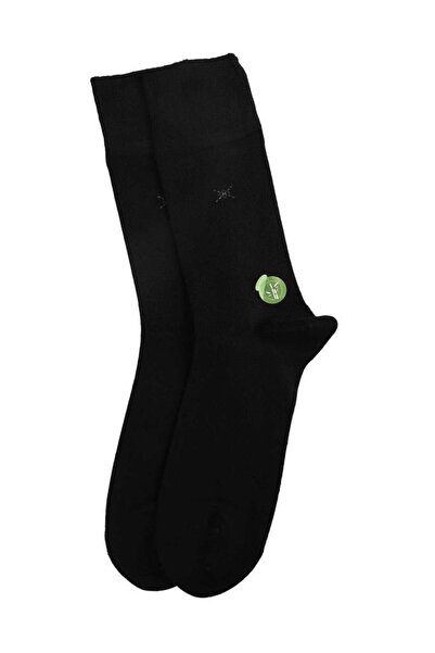 Bolero Men's Premium Stitch-Free Cross Pattern Bamboo Socks Black