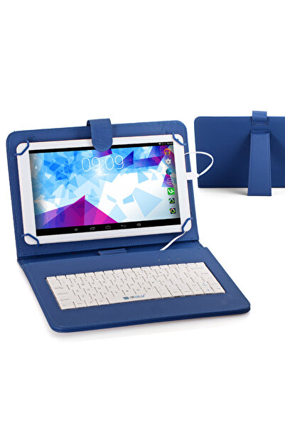 MRG Tablet Case With Keyboard L-192, Model X, 9.7”, Micro USB, Blue