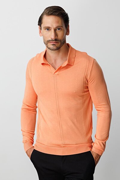 İgs Yavruağzı Стандартний фіт Поло-комір Прямий довгий рукав Трикотаж