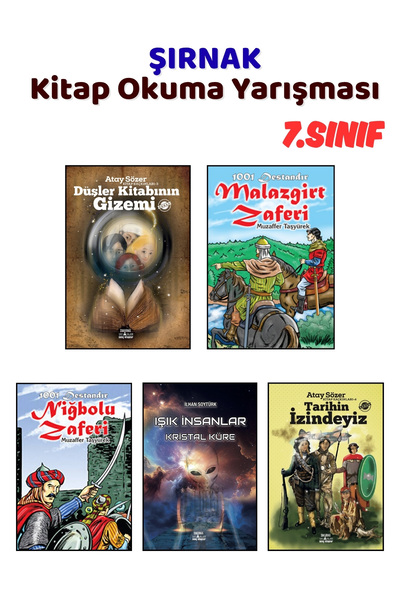 Yağmur Çocuk ŞIRNAK Kitap Okuma Yarışması 7.Sınıf Kitapları, 5 Kitap Set, 7.S...