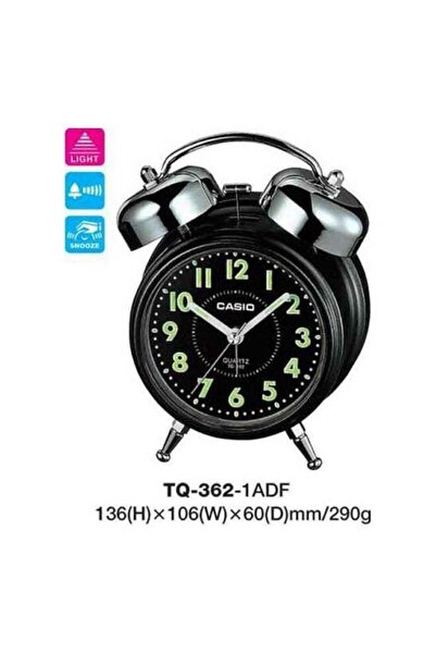 Casio Table Alarm Clock Black/Silver/Green 13.6×10.6×6cm