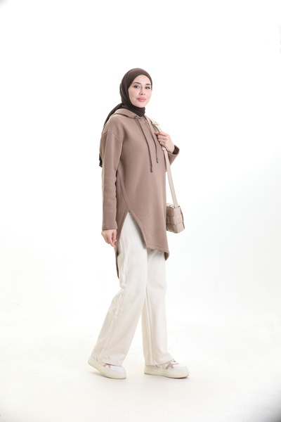 aymiramoda Women's Hijab Hooded Long Sweat Tunic