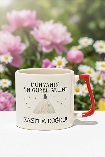 qoeuyl boutique The Most Beautiful Bride in the World Was Born in November Printed Birthday Gift D Mug with Handle