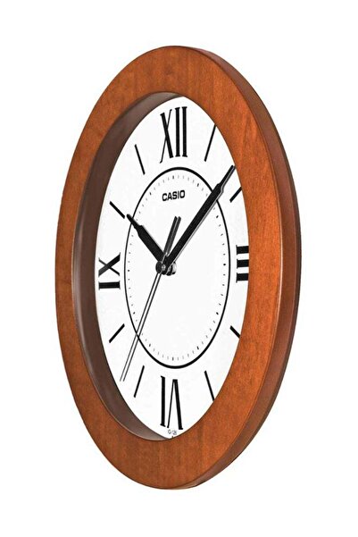 Casio Round Shaped Analog Wall Clock Brown/White/Black